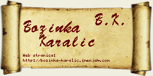 Božinka Karalić vizit kartica